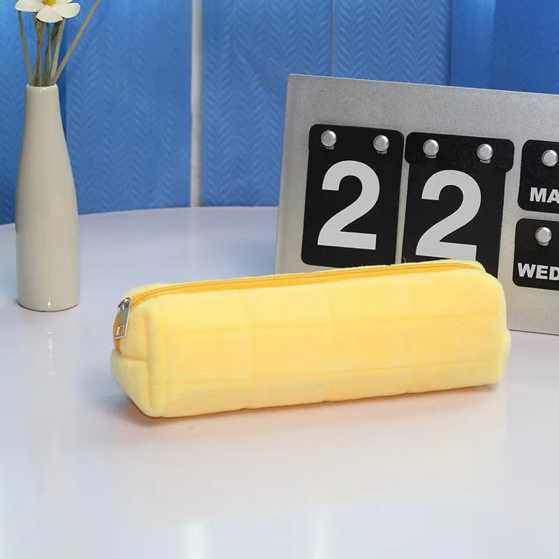 Adorable Yellow Storage Pencil Case Pillow Pouch